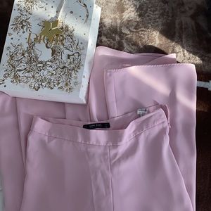 Lilac pink Zara palazzo pants.